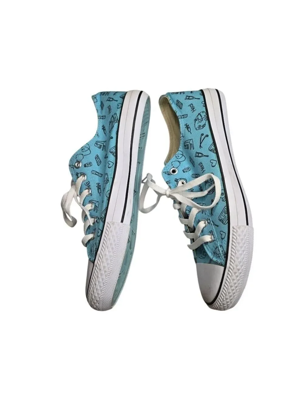 Zoosurf Pharmacy Blue White Low Top Sneakers 10